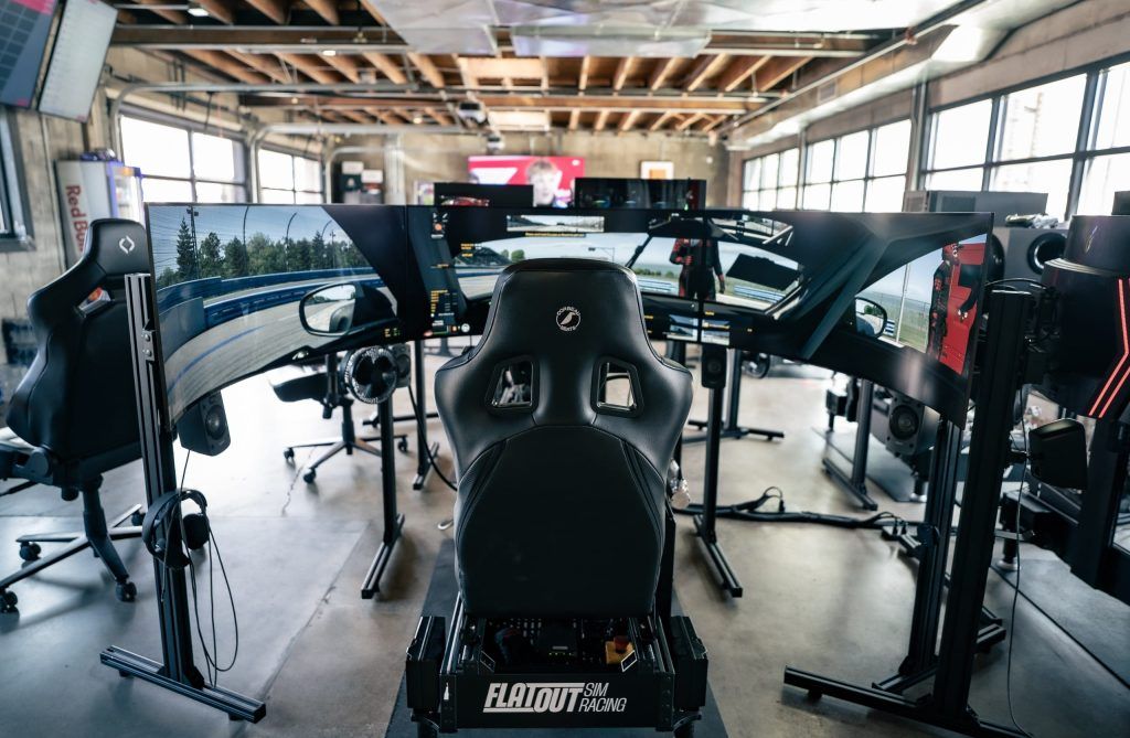 Flatout sim racing venue and hardware